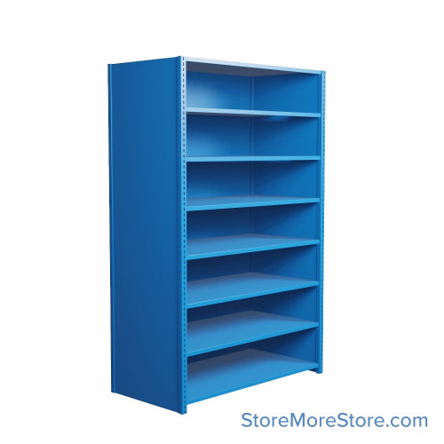 Industrial Shelving, 48" W x 24" D x 75" H, Closed Single Shelving Unit, 8 Shelves