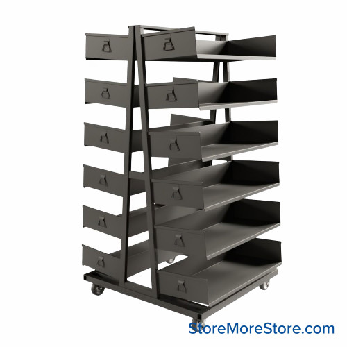 Cart with Removable Trays, 40" Deep, 12 Trays, Open Tray Fronts