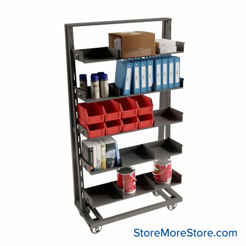 Cart with Removable Trays, 24" Deep, 5 Trays, Open Tray Fronts