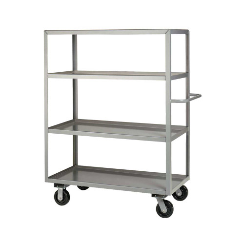 Rolling Shelf Cart, 36" W x 24" D x 65" H, Four Shelves, 1.5" Retaining Lip, 48-6PH