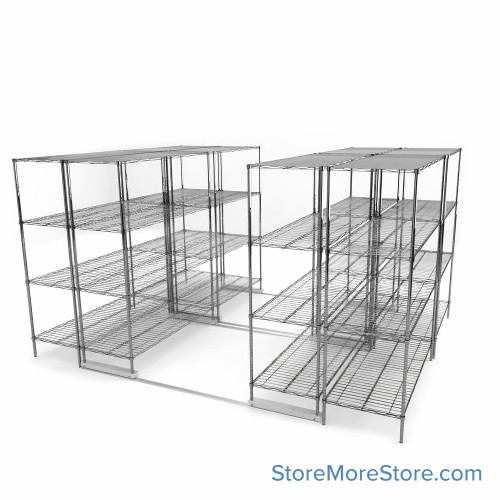 High Density Wire Shelving, 120" W x 108" D x 77" H, 8 Shelves, 18" Shelf Depth