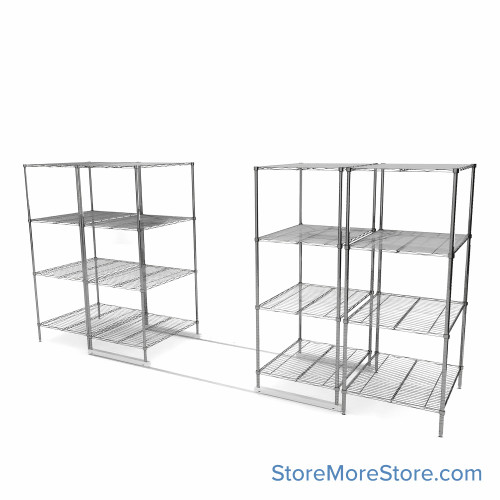 High Density Wire Shelving, 168" W x 36" D x 77" H, 8 Shelves, 30" Shelf Depth
