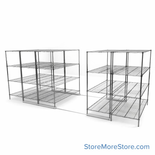 High Density Wire Shelving, 192" W x 72" D x 77" H, 8 Shelves, 30" Shelf Depth