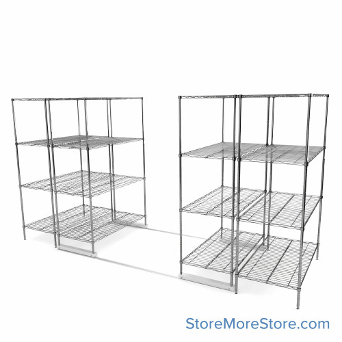 High Density Wire Shelving, 144" W x 48" D x 77" H, 8 Shelves, 24" Shelf Depth