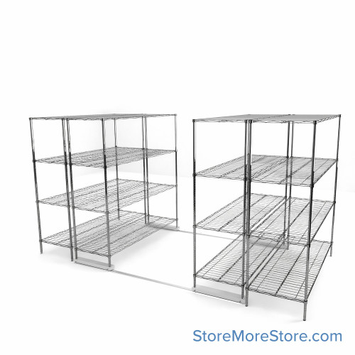 High Density Wire Shelving, 144" W x 60" D x 77" H, 8 Shelves, 24" Shelf Depth