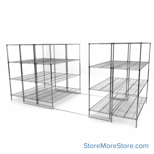 High Density Wire Shelving, 144" W x 72" D x 77" H, 8 Shelves, 18" Shelf Depth
