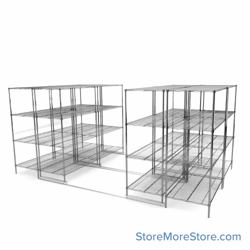 High Density Wire Shelving, 168" W x 96" D x 77" H, 8 Shelves, 30" Shelf Depth