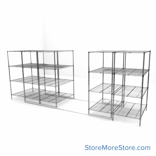 High Density Wire Shelving, 192" W x 48" D x 77" H, 8 Shelves, 30" Shelf Depth