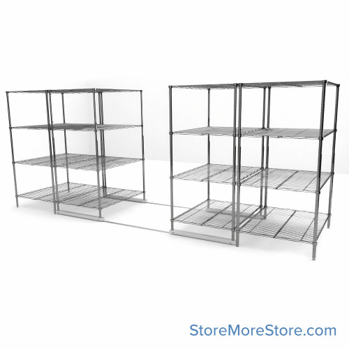 High Density Wire Shelving, 192" W x 48" D x 77" H, 8 Shelves, 36" Shelf Depth