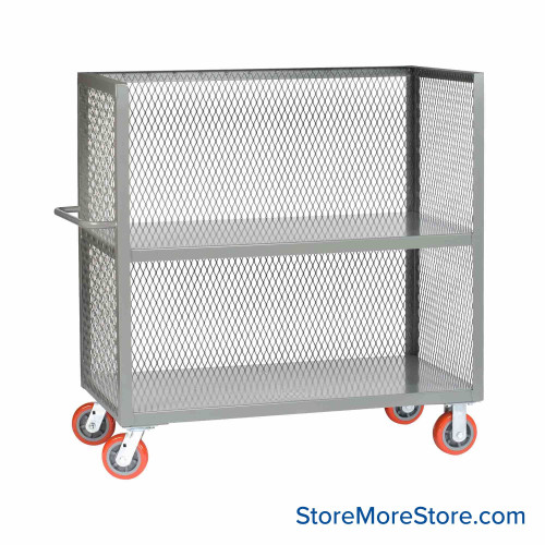 Three Sided Cart, 48" W x 24" D x 57" H, Two Shelves