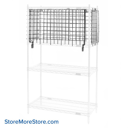 Small Wire Security Cage, 30" W x 21" D x 20" H, Flip-Up Door Door, Polished