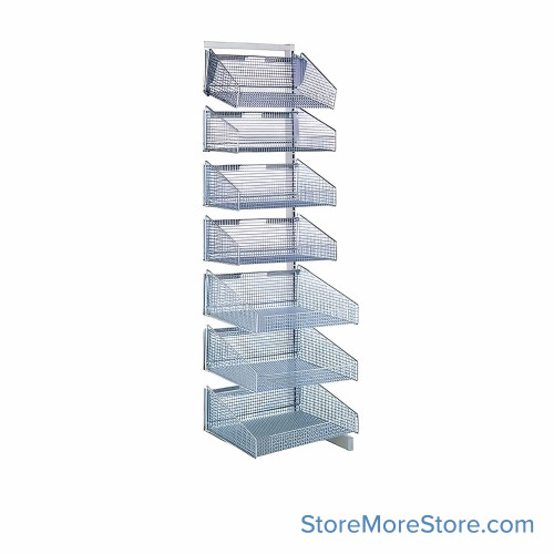 Wire Basket Shelving, 17.38" W x 18" D x 70" H, Adder Unit, Without Dust Shelf, Includes Casters