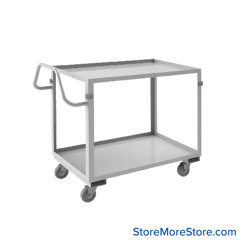 Stainless Steel Cart, 36" W x 24" D x 36" H, 1.25" On All 4 Sides, 2 Shelves