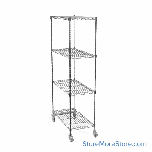 Pull Out Wire Shelving, 60" W x 36" D x 79" H, 36" Shelf Depth, 1 Total Unit, Gray Epoxy