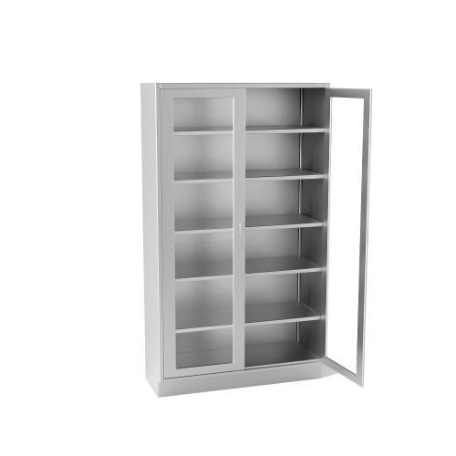 Stainless Steel Cabinet with Glass Doors