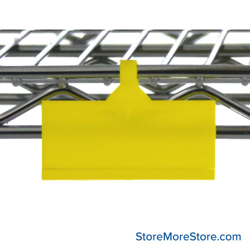 Wire Shelf Label Holders 3''W x 0.1''D x 1.5''H - T.LR03YL