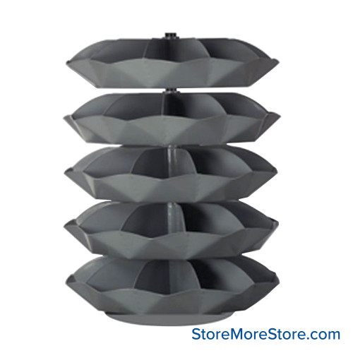 Rotating Hardware Bin, 44" W x 44" D x 57" H, 5 Revolving Shelves, 10 Compartments Per Shelf