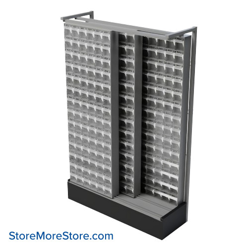 Sliding Storage Cabinets, 336 Tilt-Out Bins, Gray
