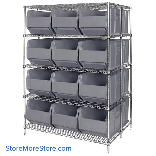 Large Bin Storage Rack 42''W x 54''D x 86''H - WRA86-2154C-166GY Large Bin Storage Rack 42''W x 54''D x 86''H - WRA86-2154C-166GY