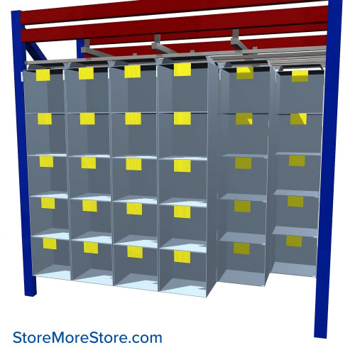 Pallet Rack Storage Bins, 108" W, 18"W x 14.5"D x 16"H