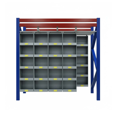 Pallet Rack Storage Bins, 108" W, 18"W x 20"D x 14.5"H - 55 Bins