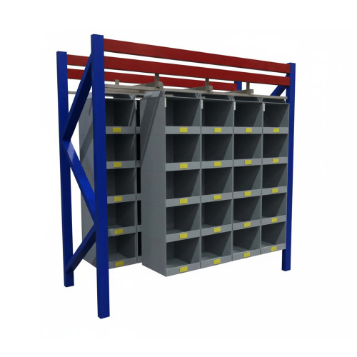 Pallet Rack Storage Bins, 144" W, 18"W x 20"D x 14.5"H - 75 Bins