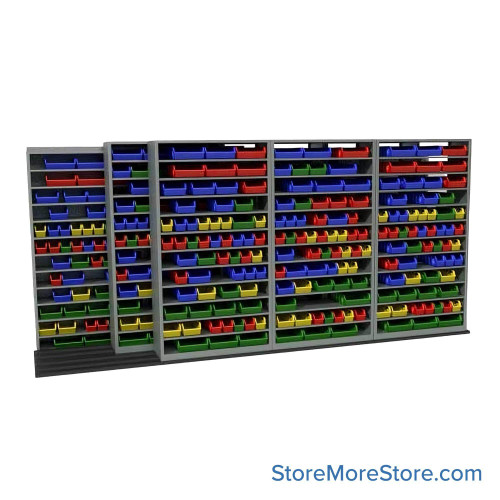 Mobile Bin Rack, 172" W x 60" D x 82.75" H