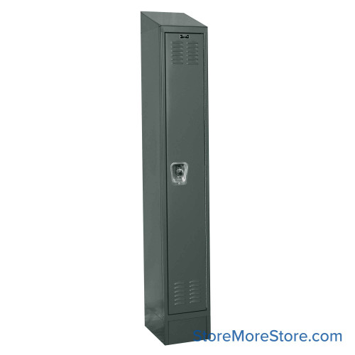 Metal Locker, 12'' W x 12'' D x 78'' H, 1 Column, 1 Tier, Sloped Top, Combination Lock (Included)