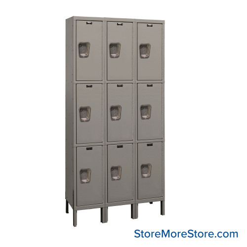 Storage Locker, 15" W x 36" D x 78" H, 3 Columns, 3 Tiers, Assembled