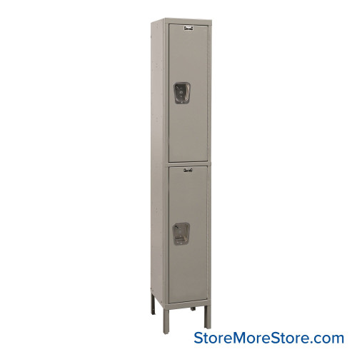 Storage Locker, 18" W x 18" D x 78" H, 1 Column, 2 Tiers, Assembled