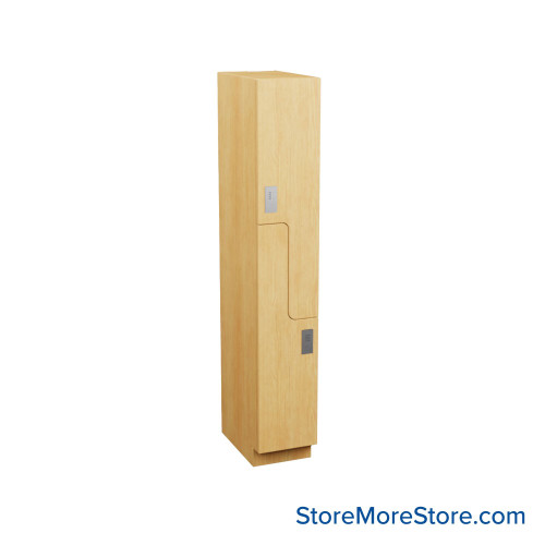 Plastic Laminate Lockers, 12" W x 20" D x 72" H, 12" Column Width, 2(Z-Style) Tiers, Combination Lock