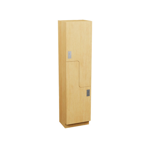 Plastic Laminate Lockers, 18" W x 24" D x 72" H, 24" Column Width, 2(Z-Style) Tiers, Combination Lock