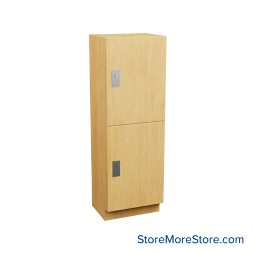 Plastic Laminate Lockers, 15" W x 18" D x 40" H, 18" Column Width, 2 Tiers, Combination Lock