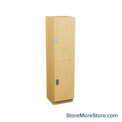 Plastic Laminate Lockers, 18" W x 20" D x 72" H, 18" Column Width, 2 Tiers, Combination Lock