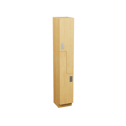 Plastic Laminate Lockers, 15" W x 12" D x 76" H, 12" Column Width, 2(Z-Style) Tiers, Combination Lock