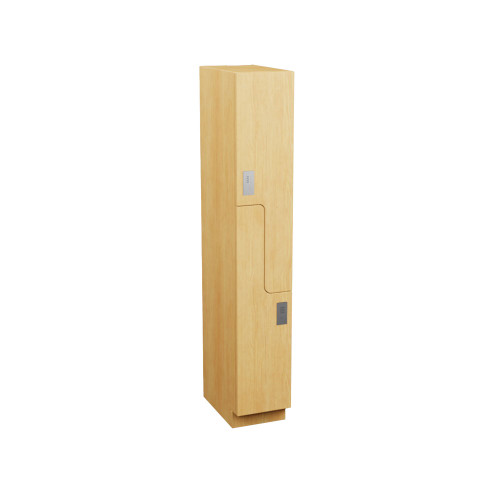 Plastic Laminate Lockers, 12" W x 20" D x 76" H, 12" Column Width, 2(Z-Style) Tiers, Padlock Hasp