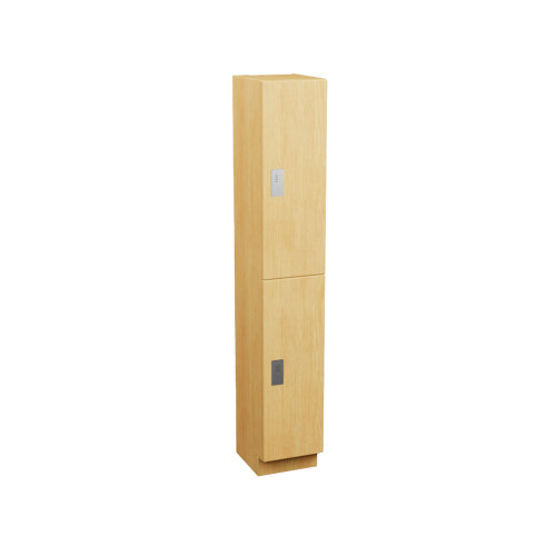Plastic Laminate Lockers, 18" W x 15" D x 76" H, 15" Column Width, 2 Tiers, Padlock Hasp