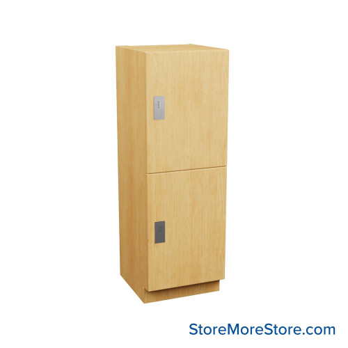 Plastic Laminate Lockers, 18" W x 20" D x 44" H, 18" Column Width, 2 Tiers, Padlock Hasp