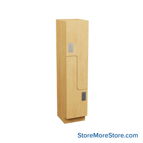 Plastic Laminate Lockers, 15" W x 15" D x 58" H, 15" Column Width, 2(Z-Style) Tiers, Combination Lock