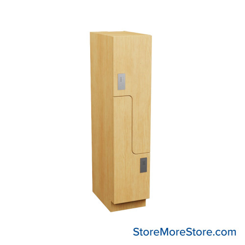 Plastic Laminate Lockers, 24" W x 12" D x 58" H, 12" Column Width, 2(Z-Style) Tiers, Padlock Hasp