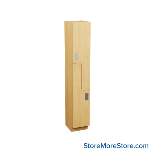 Plastic Laminate Lockers, 12" W x 15" D x 94" H, 12" Column Width, 2(Z-Style) Tiers, Padlock Hasp