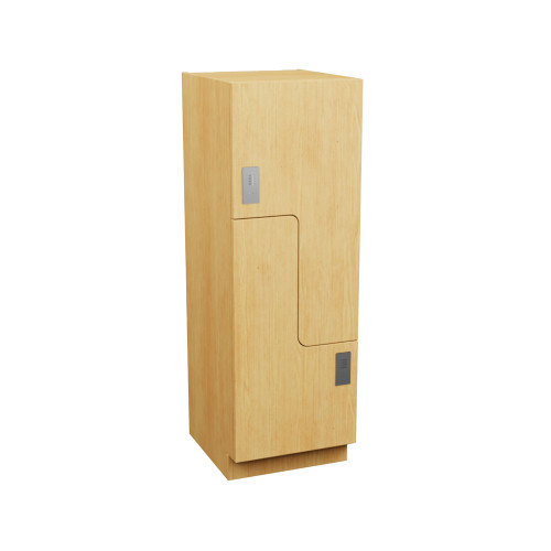 Plastic Laminate Lockers, 24" W x 18" D x 58" H, 18" Column Width, 2(Z-Style) Tiers, Combination Lock