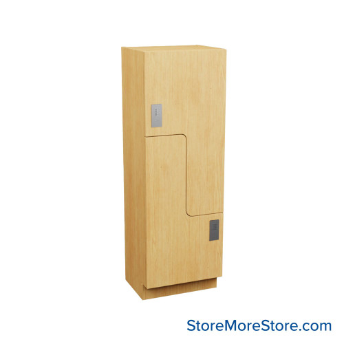 Plastic Laminate Lockers, 18" W x 24" D x 58" H, 24" Column Width, 2(Z-Style) Tiers, Padlock Hasp