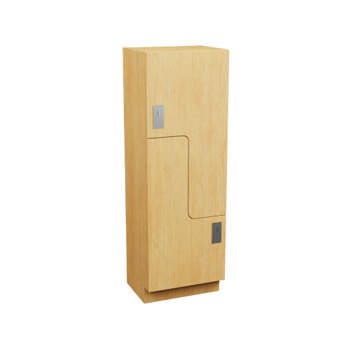 Plastic Laminate Lockers, 18" W x 24" D x 58" H, 24" Column Width, 2(Z-Style) Tiers, Padlock Hasp