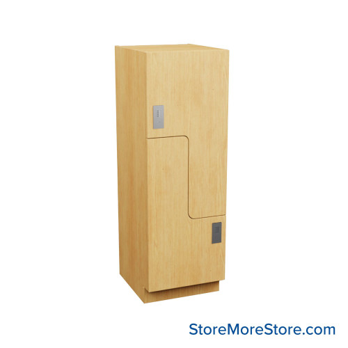 Plastic Laminate Lockers, 24" W x 18" D x 58" H, 18" Column Width, 2(Z-Style) Tiers, Padlock Hasp