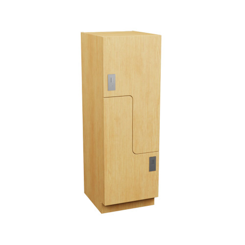 Plastic Laminate Lockers, 24" W x 20" D x 58" H, 24" Column Width, 2(Z-Style) Tiers, Padlock Hasp
