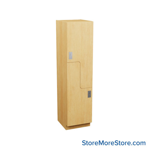 Plastic Laminate Lockers, 18" W x 20" D x 94" H, 18" Column Width, 2(Z-Style) Tiers, Padlock Hasp