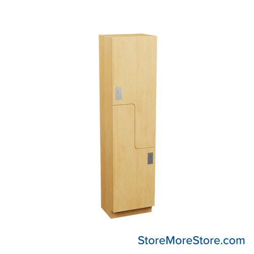 Plastic Laminate Lockers, 18" W x 24" D x 94" H, 24" Column Width, 2(Z-Style) Tiers, Padlock Hasp