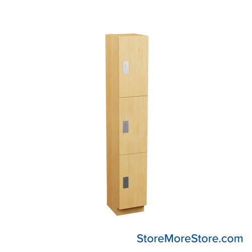 Multi-Compartment Lockers, 12" W x 15" D x 76" H, 12" Column Width, 3 Tiers, Padlock Hasp