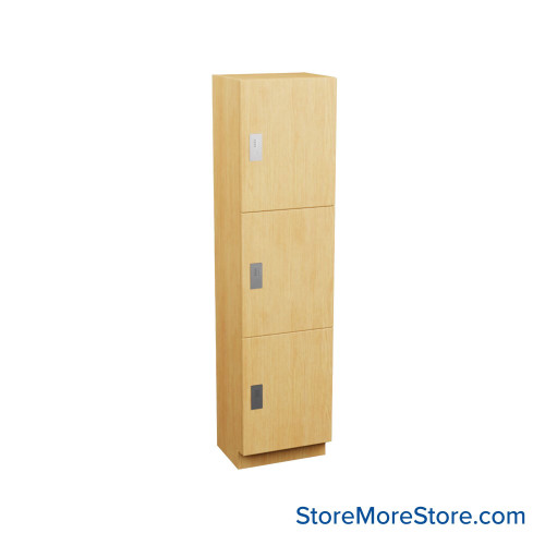 Multi-Compartment Lockers, 24" W x 18" D x 72" H, 24" Column Width, 3 Tiers, Padlock Hasp